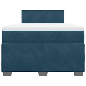Box spring postel s matrací tmavě modrá 120 x 200 cm samet - obrázek 4
