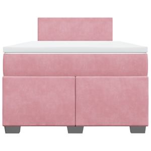 Box spring postel s matrací růžová 120 x 200 cm samet - obrázek 4