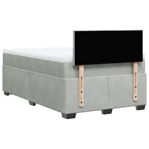 Box spring postel s matrací světle šedá 120 x 200 cm samet - obrázek 10