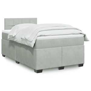 Box spring postel s matrací světle šedá 120 x 200 cm samet - obrázek 1