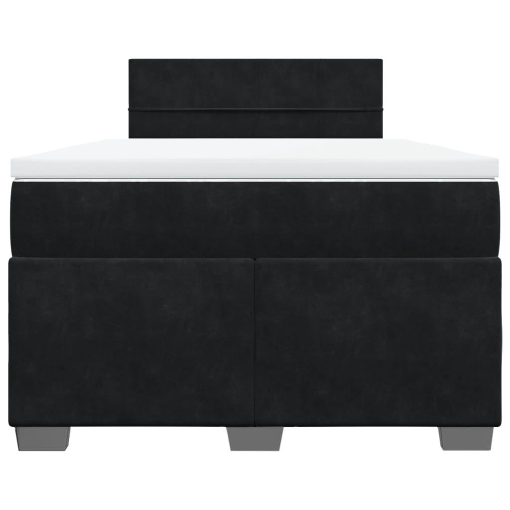 vidaXL Boxspring met matras fluweel zwart 120x200 cm, foto 4