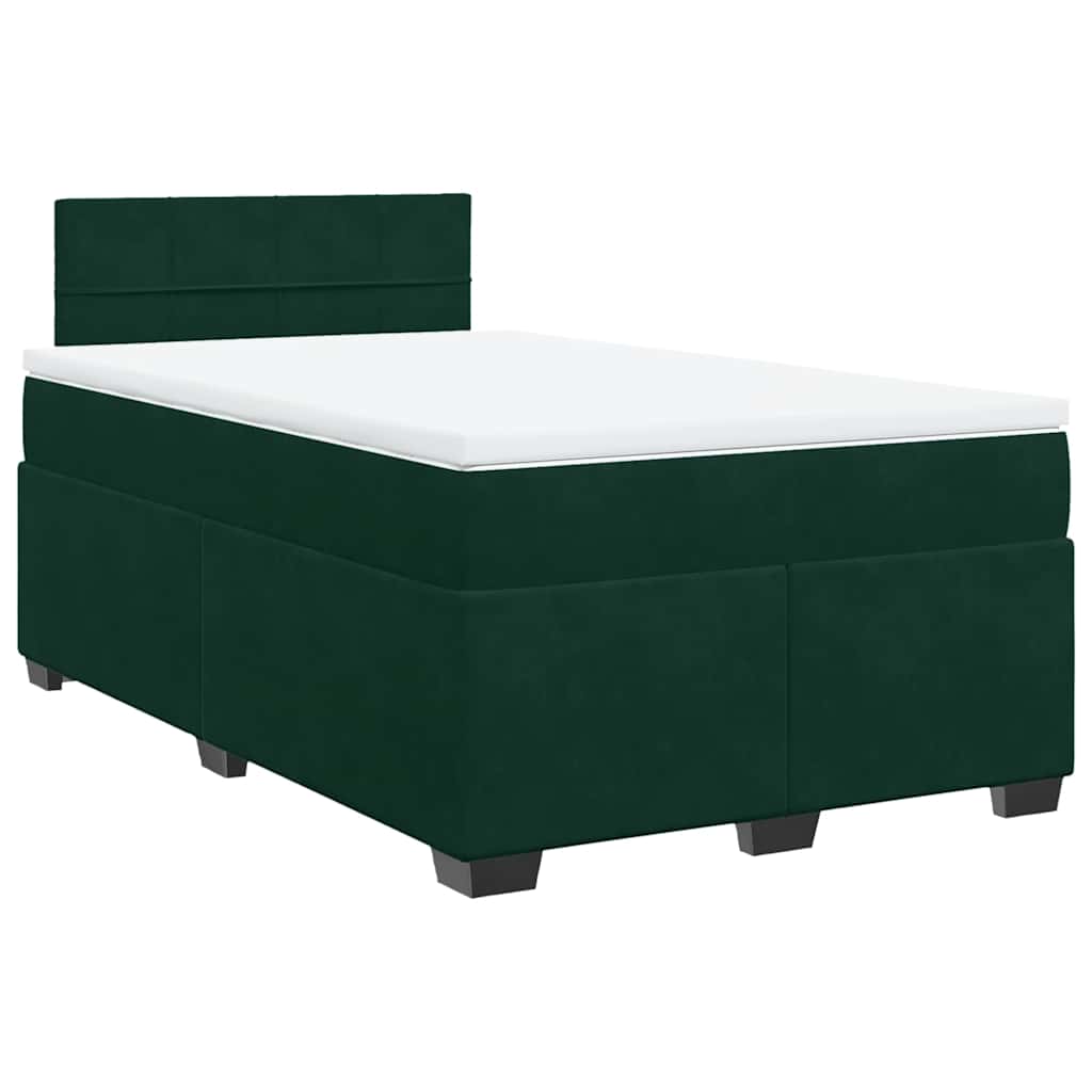 vidaXL Boxspring met matras fluweel donkergroen 120x200 cm groen, foto 3