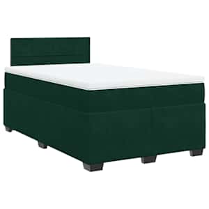 Box spring postel s matrací tmavě zelená 120 x 200 cm samet - obrázek 2