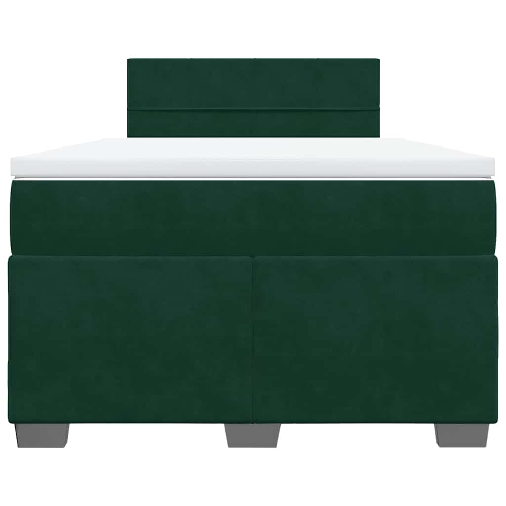 vidaXL Boxspring met matras fluweel donkergroen 120x200 cm groen, foto 4