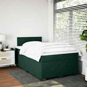 Box spring postel s matrací tmavě zelená 120 x 200 cm samet - obrázek 3