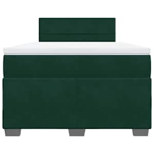 Box spring postel s matrací tmavě zelená 120 x 200 cm samet - obrázek 4