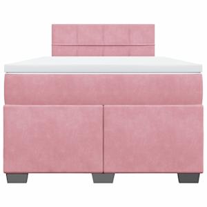 Box spring postel s matrací růžová 120 x 200 cm samet - obrázek 4
