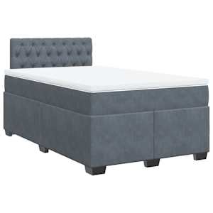 Box spring postel s matrací tmavě šedá 120 x 200 cm samet - obrázek 2