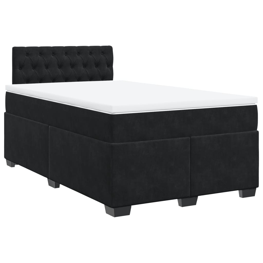 vidaXL Box spring postel s matrací černá 120 x 200 cm samet