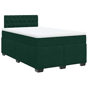 Box spring postel s matrací tmavě zelená 120 x 200 cm samet - obrázek 2