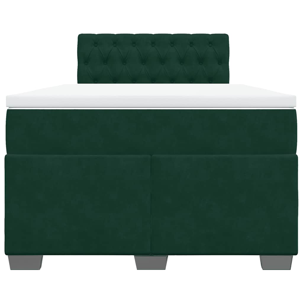 vidaXL Boxspring met matras fluweel donkergroen 120x200 cm groen, foto 4