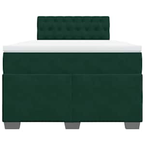 Box spring postel s matrací tmavě zelená 120 x 200 cm samet - obrázek 4