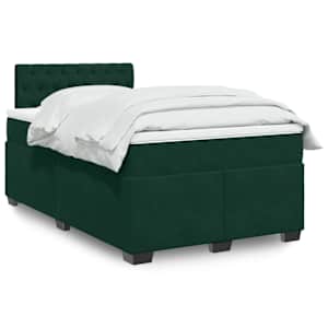 Box spring postel s matrací tmavě zelená 120 x 200 cm samet - obrázek 1