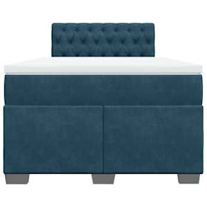 Box spring postel s matrací tmavě modrá 120 x 200 cm samet - obrázek 4