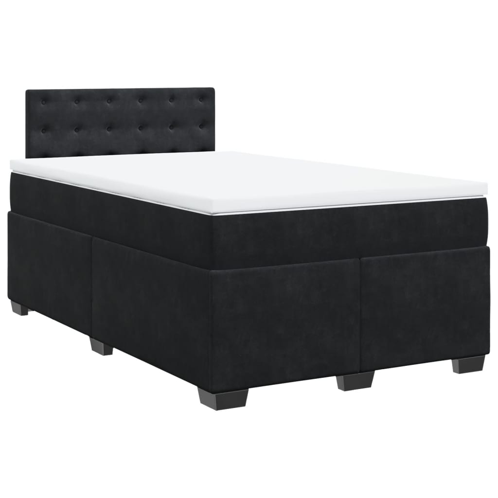 vidaXL Boxspring met matras fluweel zwart 120x200 cm, foto 3