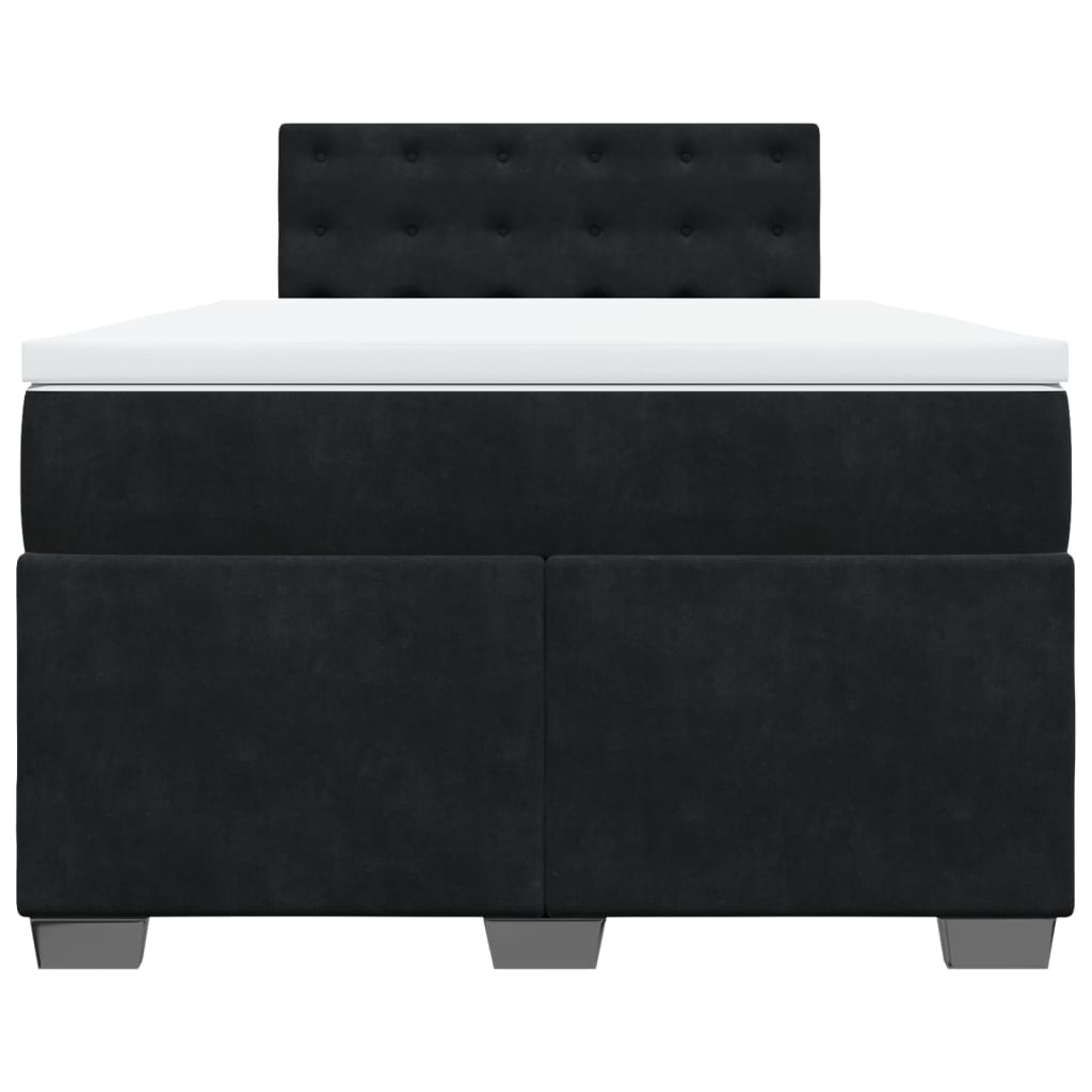 vidaXL Boxspring met matras fluweel zwart 120x200 cm, foto 4