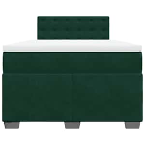 Box spring postel s matrací tmavě zelená 120 x 200 cm samet - obrázek 4