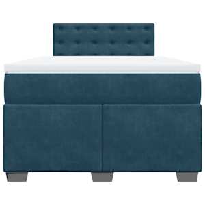 Box spring postel s matrací tmavě modrá 120 x 200 cm samet - obrázek 4