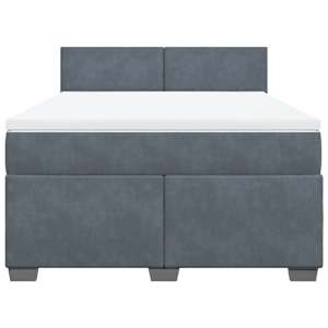 Box spring postel s matrací tmavě šedý 140 x 190 cm samet - obrázek 4