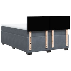 Box spring postel s matrací tmavě šedý 140 x 190 cm samet - obrázek 10