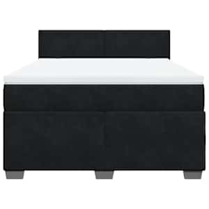 Box spring postel s matrací černá 140 x 190 cm samet - obrázek 4