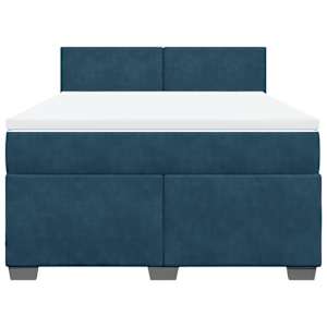 Box spring postel s matrací tmavě modrá 140x190 cm samet - obrázek 4