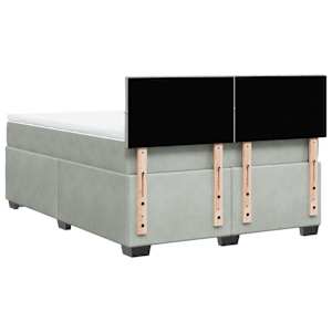 Box spring postel s matrací světle šedá 140x190 cm samet - obrázek 10