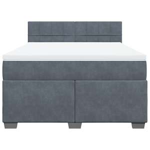 Box spring postel s matrací tmavě šedý 140 x 190 cm samet - obrázek 4