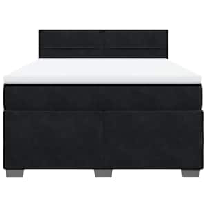 Box spring postel s matrací černá 140 x 190 cm samet - obrázek 4