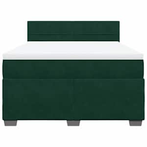 Box spring postel s matrací tmavě zelená 140x190 cm samet - obrázek 4