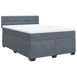 Box spring postel s matrací tmavě šedý 140 x 190 cm samet - obrázek 2