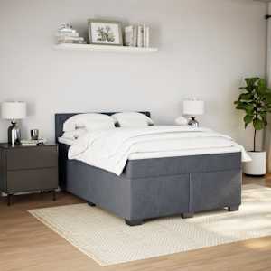 Box spring postel s matrací tmavě šedý 140 x 190 cm samet - obrázek 3