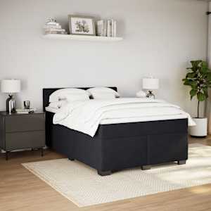 Box spring postel s matrací černá 140 x 190 cm samet - obrázek 3