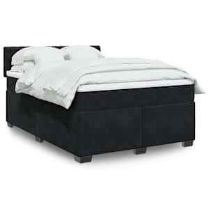 Box spring postel s matrací černá 140 x 190 cm samet - obrázek 1