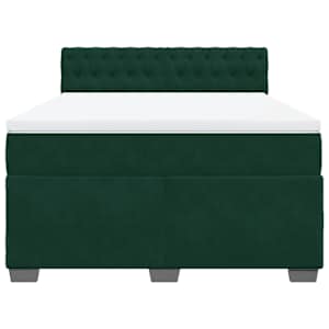 Box spring postel s matrací tmavě zelená 140x190 cm samet - obrázek 4