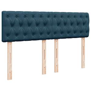 Box spring postel s matrací tmavě modrá 140x190 cm samet - obrázek 8