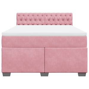 Box spring postel s matrací růžová 140x190 cm samet - obrázek 4