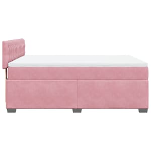 Box spring postel s matrací růžová 140x190 cm samet - obrázek 9