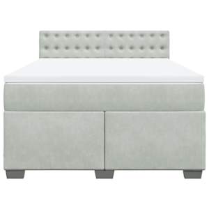 Box spring postel s matrací světle šedá 140x190 cm samet - obrázek 4