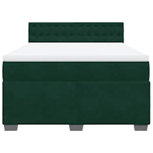Box spring postel s matrací tmavě zelená 140x190 cm samet - obrázek 4