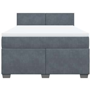Box spring postel s matrací tmavě šedá 140x200 cm samet - obrázek 4