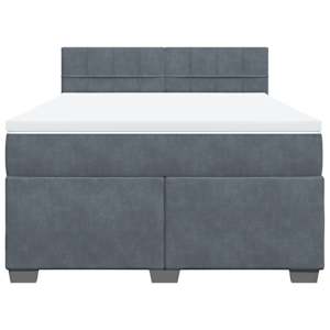 Box spring postel s matrací tmavě šedá 140x200 cm samet - obrázek 4