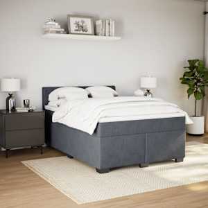 Box spring postel s matrací tmavě šedá 140x200 cm samet - obrázek 3
