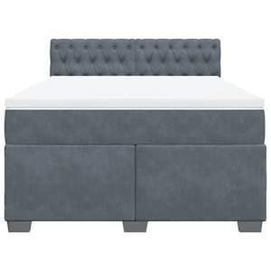 Box spring postel s matrací tmavě šedá 140x200 cm samet - obrázek 4