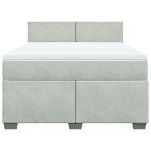 Box spring postel s matrací světle šedá 160x200 cm samet - obrázek 4