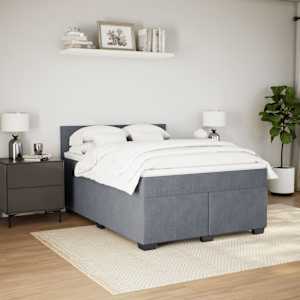 Box spring postel s matrací tmavě šedá 160x200 cm samet - obrázek 3