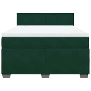 Box spring postel s matrací tmavě zelená 160x200 cm samet - obrázek 4