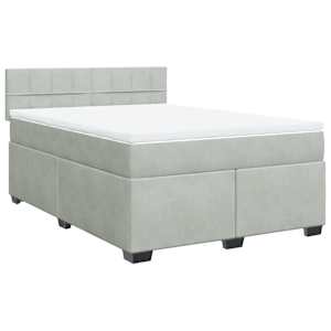 Box spring postel s matrací světle šedá 160x200 cm samet - obrázek 2