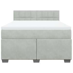 Box spring postel s matrací světle šedá 160x200 cm samet - obrázek 4
