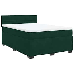 Box spring postel s matrací tmavě zelená 160x200 cm samet - obrázek 2